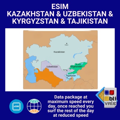 blivale_en_esim_new_kazakhstan__uzbekistan__kyrgyzstan__tajikistan_data_package_1080x1080_139612920 eSIM for KAZAKHSTAN & UZBEKISTAN & KYRGYZSTAN & TAJIKISTAN (KZ UZ KG TJ)  Unlimited