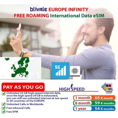 blivale_image_pay_as_you_go_surf_europe_infinity_esim_unlimited_free_roaming eSIM Infinity Europe 5G With Unlimited Internet And Calls